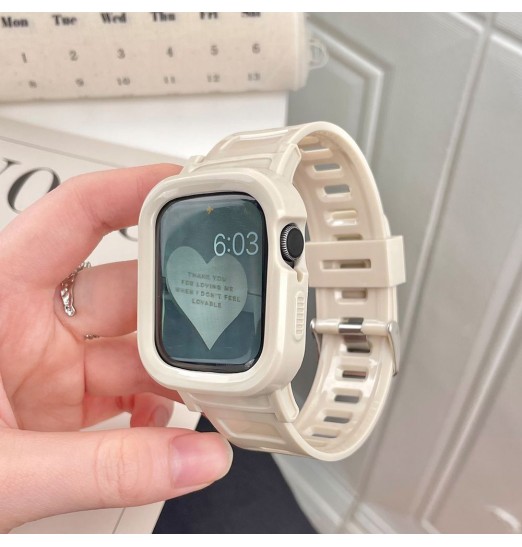 Correa suave de silicona transparente Jelly Tpu a prueba de golpes con pulsera de cubierta de parachoques para iwatch 8 7 6 5 4 3 2 1 Se