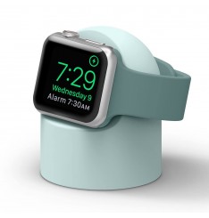 Soporte de carga de escritorio de silicona universal verde claro para Apple Watch Series