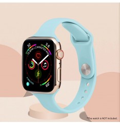 Correa de reloj de silicona azul claro para Apple Watch Series 38/40/41/42/44/45mm