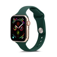 Correa de reloj impermeable de silicona de color verde oliva profundo para Apple Watch Series 38/40/41/42/44/45mm
