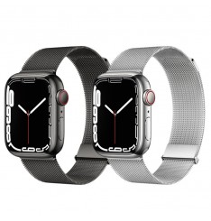 Correa de reloj Milanese Loop de grafito mejorada para Apple Watch Series