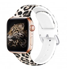 Correas de reloj con patrón de leopardo compatibles con Apple Watch Ultra 49 mm 45 mm 44 mm 41 mm 40 mm 42 mm 38 mm Serie 8/7/6/5/4/3/2/1, correas de reloj deportivas de silicona para hombres y mujeres