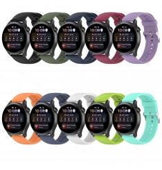 Para Samsung y Huawei Smart Watch 20mm 22mm Universal Acero inoxidable Hebilla plateada Color sólido Correa de reloj de silicona Hebilla de metal Impermeable Transpirable Reemplazo de pulsera deportiva