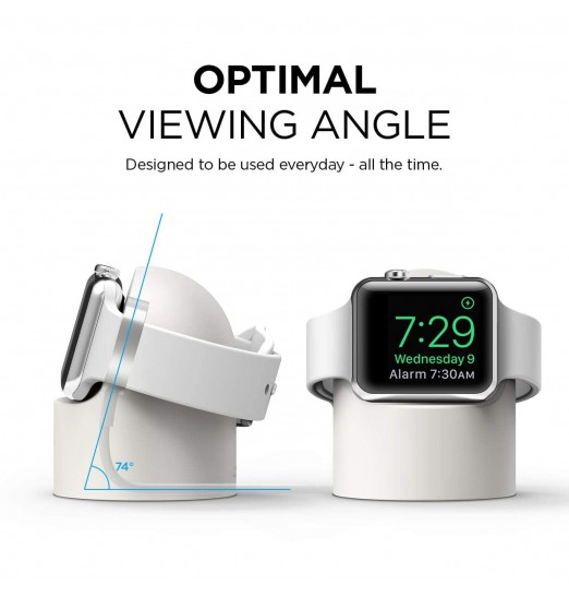 Soporte de carga de silicona blanca para Apple Watch Series