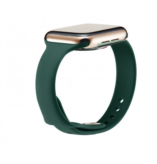 Correa de reloj impermeable de silicona de color verde oliva profundo para Apple Watch Series 38/40/41/42/44/45mm