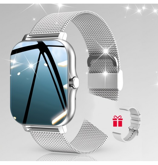 Smart reloj, p6 Call Sports Smart reloj para hombres y mujeres, calorías, sueño de frecuencia cardíaca, presión arterial, control de oxígeno en sangre, con reemplazo de 2 correas de reloj