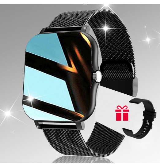 Smart reloj, p6 Call Sports Smart reloj para hombres y mujeres, calorías, sueño de frecuencia cardíaca, presión arterial, control de oxígeno en sangre, con reemplazo de 2 correas de reloj