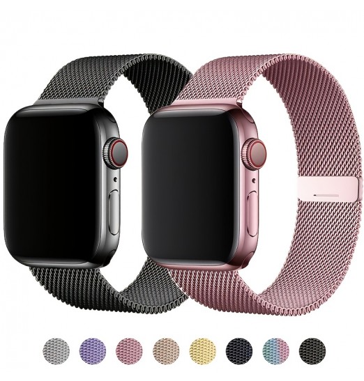 1 correa de bucle magnético para Apple Watch Band 44mm 40mm 45mm 41mm 42mm 38mm, pulsera de acero inoxidable Iwatch Serie 3 5 6 Se 7 8