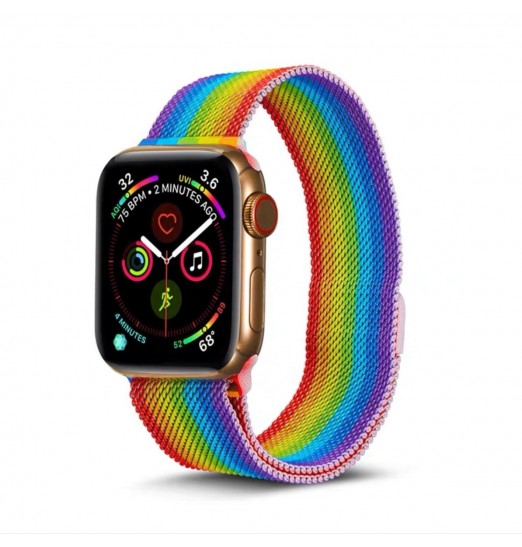 1 correa de bucle magnético para Apple Watch Band 44mm 40mm 45mm 41mm 42mm 38mm, pulsera de acero inoxidable Iwatch Serie 3 5 6 Se 7 8