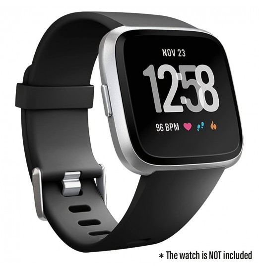 Correas de repuesto compatibles con Fitbit Versa Smartwatch, Versa 2 y Versa Lite Se Sports Watch Band para mujeres y hombres, grande, negro