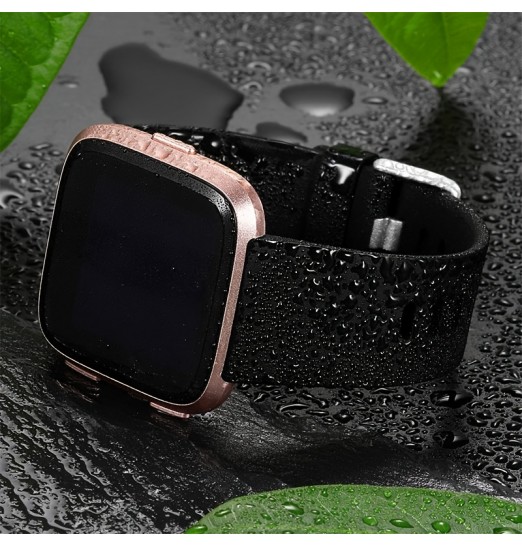 Correas de repuesto compatibles con Fitbit Versa Smartwatch, Versa 2 y Versa Lite Se Sports Watch Band para mujeres y hombres, grande, negro