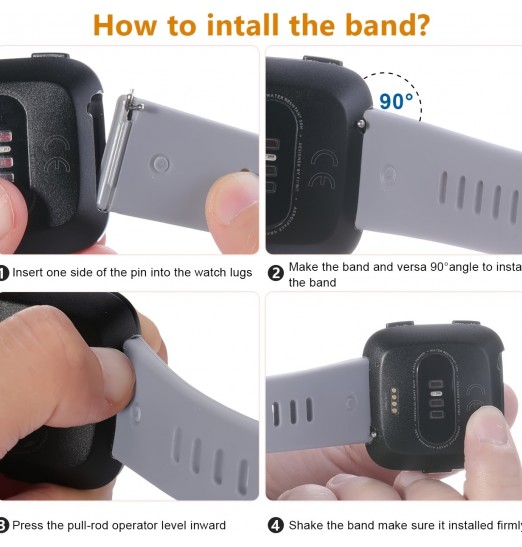 Correas de repuesto compatibles con Fitbit Versa Smartwatch, Versa 2 y Versa Lite Se Sports Watch Band para mujeres y hombres, grande, negro