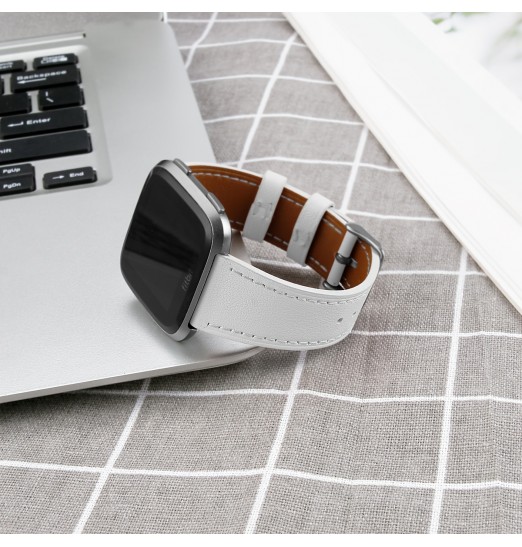 Bandas de correa de cuero de repuesto suave compatibles con Fitbit Versa 2 Strap &amp; Versa correa y amperio; Versa Lite&amperio; Fitbit Versa clásico