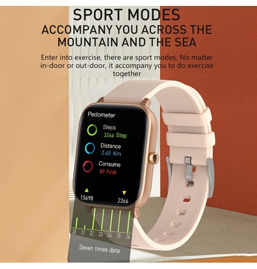 2022 nuevos relojes inteligentes, pantalla grande de 1,7 pulgadas, pantalla táctil completa, medición de frecuencia cardíaca, reproducción de música, registros deportivos, varios modos de movimiento