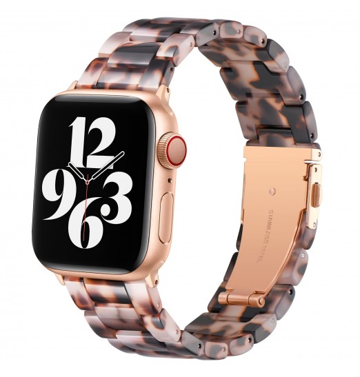 Bandas de resina de moda compatibles con iwatch Ultra 49 mm 45 mm 44 mm 42 mm 41 mm 40 mm 38 mm Iwatch Series 8 7 6 5 4 3 2 1 Se, reemplazo con hebilla de acero inoxidable de cobre Mujeres Hombres