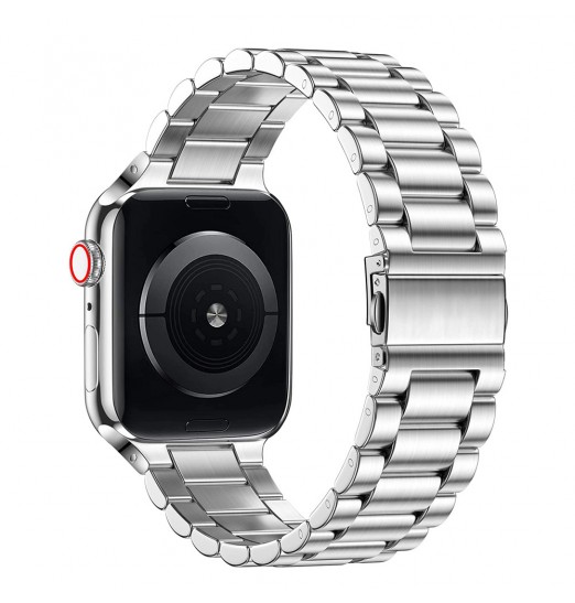 Compatible con Apple reloj Ultra Band 49mm 45mm 44mm 42mm 41mm 40mm 38mm Correa de acero inoxidable para Ireloj Ultra Series 8/7/6/5/4/3/2/1 Se Pulsera - Accesorios para teléfonos celulares