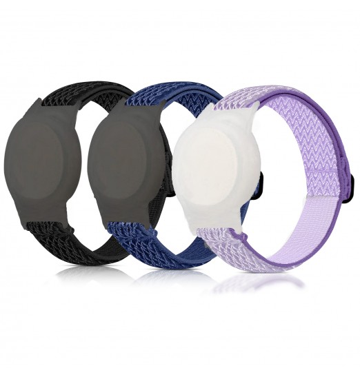 Regalos de Navidad para niños, paquete de 3 pulseras Airtag para niños, pulsera de nailon elástica con soporte para Apple Air Tag, funda protectora para anti-perdida Air Tag Gps Tracker con correa de reloj ajustable para niños pequeños, niños y niñas