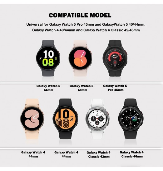 Bandas compatibles con Samsung Galaxy Watch 5 Pro 45 mm/galaxy Watch 5 40 mm 44 mm, correa de repuesto de silicona sin brecha para Galaxy Watch 4 40 mm 44 mm/galaxy Watch 4 Classic 42 mm 46 mm