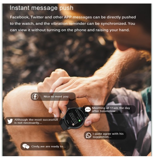 Smart Watch Bt Call Fitness Tracker Monitor de ritmo cardíaco Dial impermeable Reloj inteligente