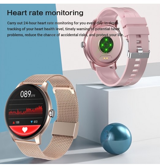 Smart Watch Bt Call Fitness Tracker Monitor de ritmo cardíaco Dial impermeable Reloj inteligente