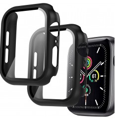 2 paquetes de estuches para relojes compatibles con Apple Watch Series 6 5 4 Se 40 mm 44 mm para mujeres y hombres con protector de pantalla de vidrio templado